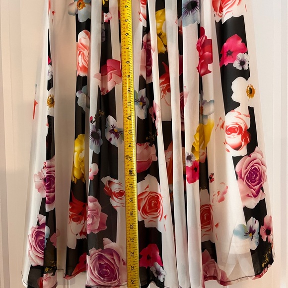 Cupio A-Line pleated floral striped skirt - Picture 3 of 4